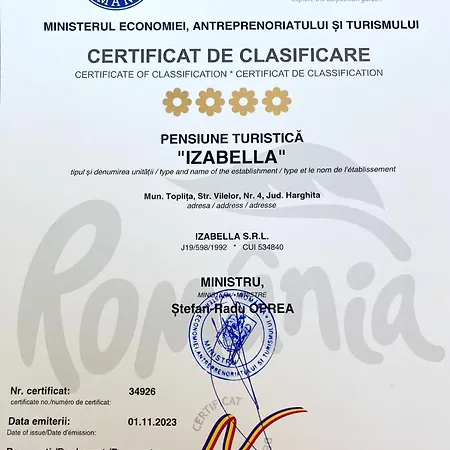 Pensiunea Izabella, Izabella * Toplita (Harghita)